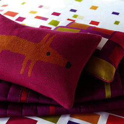 Scion Mr Fox Knitted Cushion Cerise